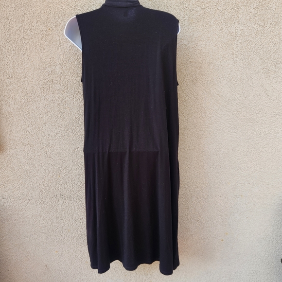 Eileen Fisher Women's Vest Small Black Whimsigoth Witchy Oversized Knit Pockets - Picture 3 of 10